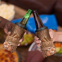 Personalised Fiji Masi 4 in 1 Can Cooler Tumbler Bula Fijian Masi Tapa Vintage Style LT01 - Polynesian Pride