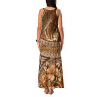 Personalised Fiji Masi Family Matching Tank Maxi Dress and Hawaiian Shirt Bula Fijian Masi Tapa Vintage Style LT01 - Polynesian Pride