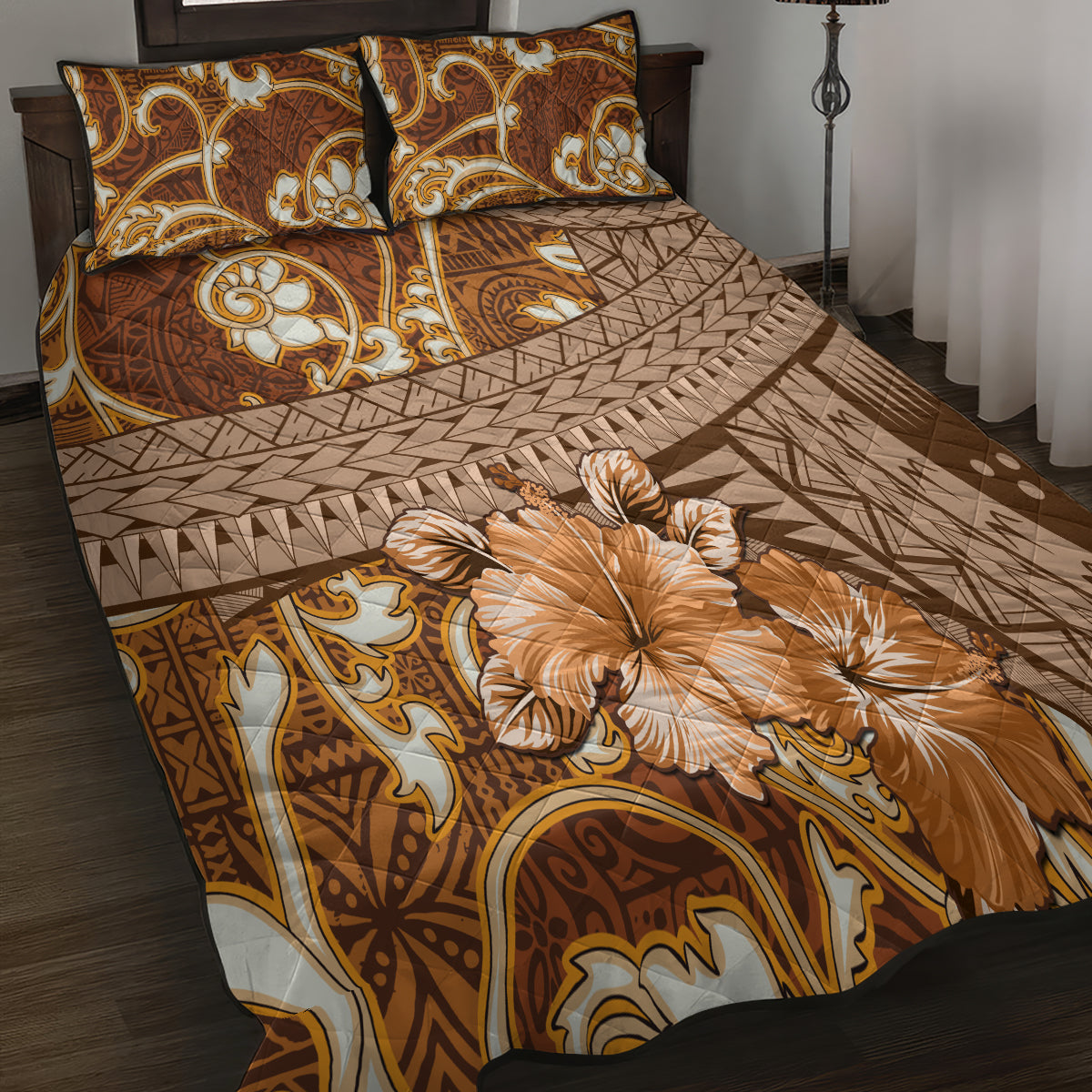 Fiji Masi Quilt Bed Set Bula Fijian Masi Tapa Vintage Style LT01 - Polynesian Pride