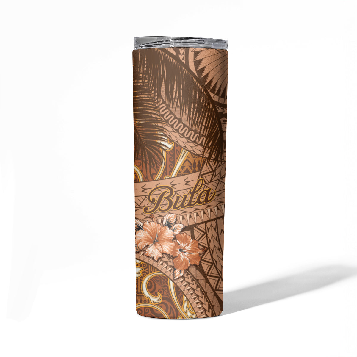 Fiji Masi Skinny Tumbler Bula Fijian Masi Tapa Vintage Style LT01 - Polynesian Pride