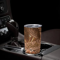 Personalised Fiji Masi Tumbler Cup Bula Fijian Masi Tapa Vintage Style