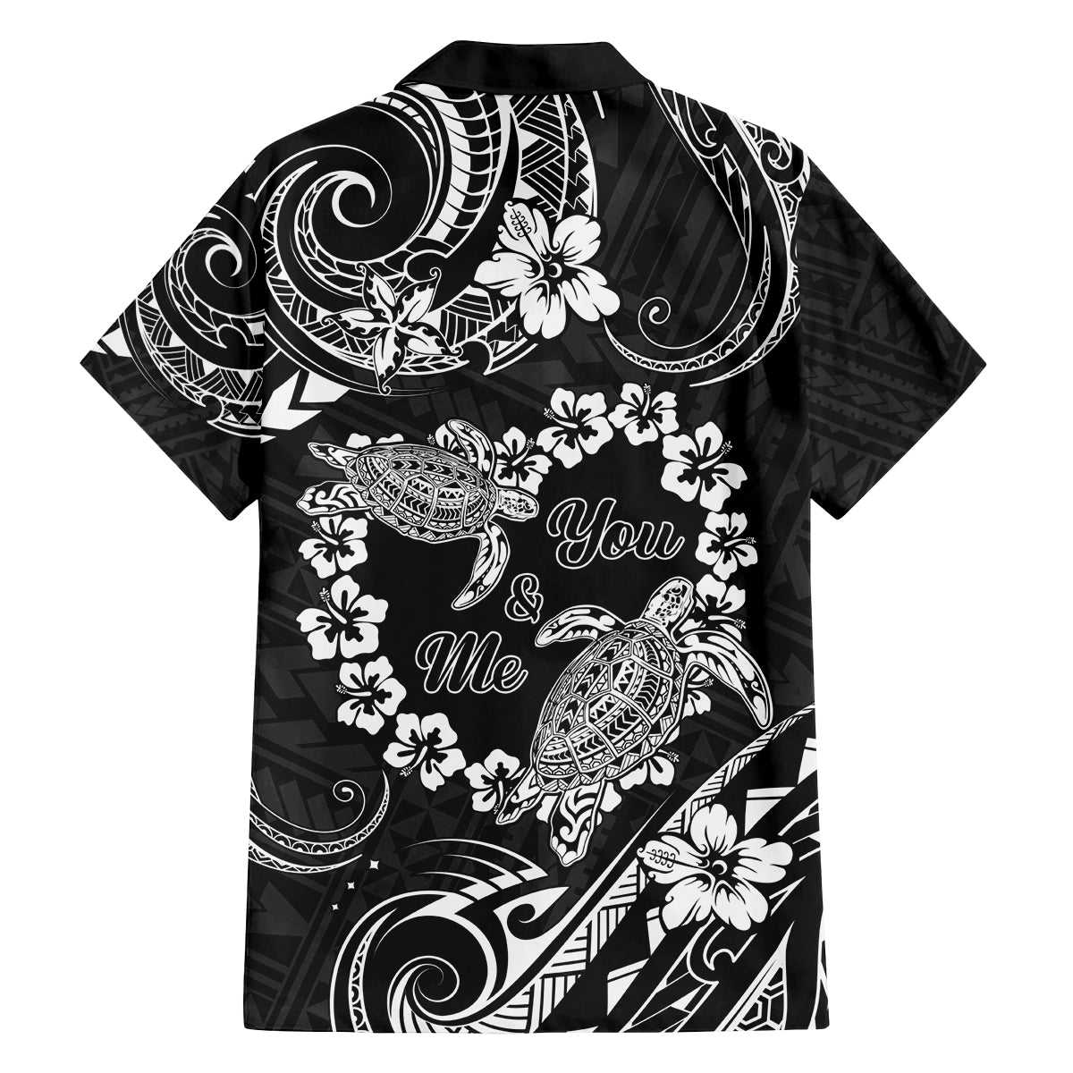 Polynesian Turtle Valentine Family Matching Tank Maxi Dress and Hawaiian Shirt You And Me Hibiscus Heart LT01 - Polynesian Pride