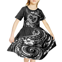 Polynesian Turtle Valentine Kid Short Sleeve Dress You And Me Hibiscus Heart LT01 - Polynesian Pride
