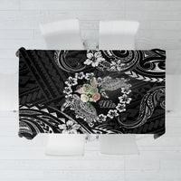 Polynesian Turtle Valentine Tablecloth You And Me Hibiscus Heart LT01 Black - Polynesian Pride