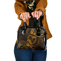 Polynesian Turtle Valentine Shoulder Handbag You And Me Gold Hibiscus Heart LT01 One Size Gold - Polynesian Pride