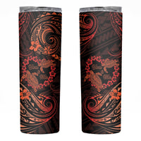 Polynesian Turtle Valentine Skinny Tumbler You And Me Orange Hibiscus Heart