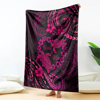 Polynesian Turtle Valentine Blanket You And Me Pink Hibiscus Heart LT01 Pink - Polynesian Pride