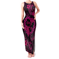 Polynesian Turtle Valentine Family Matching Tank Maxi Dress and Hawaiian Shirt You And Me Pink Hibiscus Heart LT01 Mom's Dress Pink - Polynesian Pride