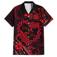 Polynesian Turtle Valentine Family Matching Tank Maxi Dress and Hawaiian Shirt You And Me Red Hibiscus Heart LT01 Dad's Shirt - Short Sleeve Red - Polynesian Pride