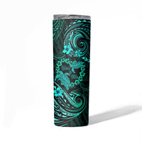 Polynesian Turtle Valentine Skinny Tumbler You And Me Turquoise Hibiscus Heart