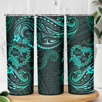 Polynesian Turtle Valentine Skinny Tumbler You And Me Turquoise Hibiscus Heart