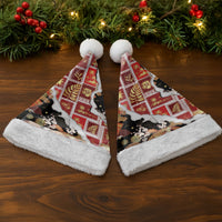 Hawaii Japanese Culture Black Christmas Santa Hat Spring Cranes Aloha Pattern LT01 - Polynesian Pride