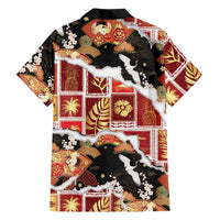 Hawaii Japanese Culture Black Hawaiian Shirt Spring Cranes Aloha Pattern