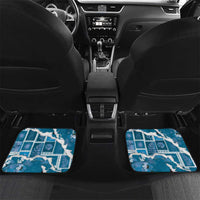 Hawaii Japanese Culture Blue Car Mats Spring Cranes Aloha Pattern
