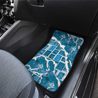 Hawaii Japanese Culture Blue Car Mats Spring Cranes Aloha Pattern