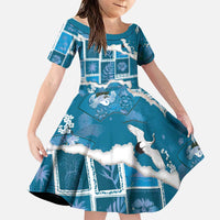 Hawaii Japanese Culture Blue Family Matching Tank Maxi Dress and Hawaiian Shirt Spring Cranes Aloha Pattern