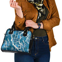 Hawaii Japanese Culture Blue Shoulder Handbag Spring Cranes Aloha Pattern