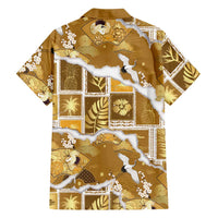 Hawaii Japanese Culture Gold Family Matching Summer Maxi Dress and Hawaiian Shirt Spring Cranes Aloha Pattern