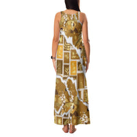 Hawaii Japanese Culture Gold Family Matching Tank Maxi Dress and Hawaiian Shirt Spring Cranes Aloha Pattern LT01 - Polynesian Pride