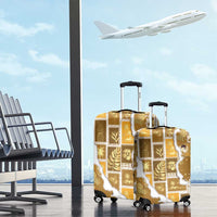 Hawaii Japanese Culture Gold Luggage Cover Spring Cranes Aloha Pattern