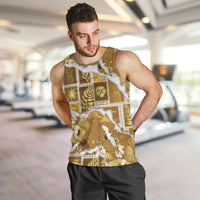 Hawaii Japanese Culture Gold Men Tank Top Spring Cranes Aloha Pattern