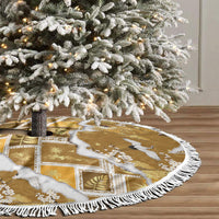Hawaii Japanese Culture Gold Tree Skirt Spring Cranes Aloha Pattern LT01 - Polynesian Pride