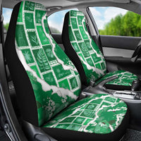 Hawaii Japanese Culture Green Car Seat Cover Spring Cranes Aloha Pattern
