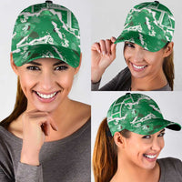 Hawaii Japanese Culture Green Classic Cap Spring Cranes Aloha Pattern