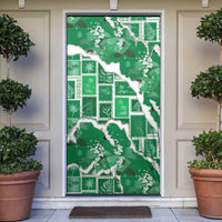 Hawaii Japanese Culture Green Door Cover Spring Cranes Aloha Pattern