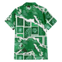 Hawaii Japanese Culture Green Family Matching Mermaid Dress and Hawaiian Shirt Spring Cranes Aloha Pattern LT01 - Polynesian Pride