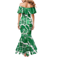 Hawaii Japanese Culture Green Family Matching Mermaid Dress and Hawaiian Shirt Spring Cranes Aloha Pattern LT01 - Polynesian Pride