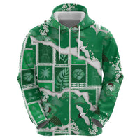 Hawaii Japanese Culture Green Hoodie Spring Cranes Aloha Pattern