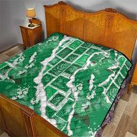 Hawaii Japanese Culture Green Quilt Spring Cranes Aloha Pattern
