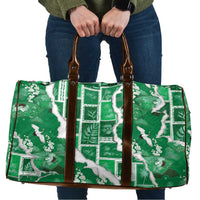 Hawaii Japanese Culture Green Travel Bag Spring Cranes Aloha Pattern