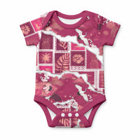 Hawaii Japanese Culture Pink Baby Onesie Spring Cranes Aloha Pattern LT01 Pink - Polynesian Pride