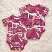 Hawaii Japanese Culture Pink Baby Onesie Spring Cranes Aloha Pattern LT01 - Polynesian Pride