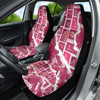Hawaii Japanese Culture Pink Car Seat Cover Spring Cranes Aloha Pattern