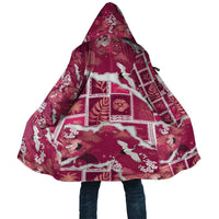 Hawaii Japanese Culture Pink Cloak Spring Cranes Aloha Pattern