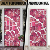 Hawaii Japanese Culture Pink Door Cover Spring Cranes Aloha Pattern