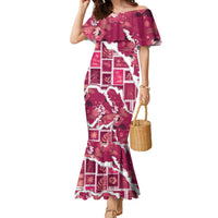 Hawaii Japanese Culture Pink Family Matching Mermaid Dress and Hawaiian Shirt Spring Cranes Aloha Pattern LT01 Mom's Dress Pink - Polynesian Pride