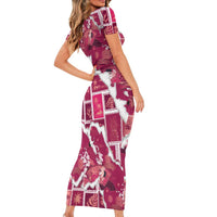 Hawaii Japanese Culture Pink Family Matching Short Sleeve Bodycon Dress and Hawaiian Shirt Spring Cranes Aloha Pattern LT01 - Polynesian Pride
