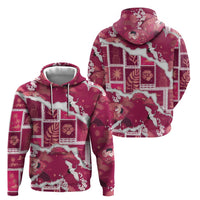 Hawaii Japanese Culture Pink Hoodie Spring Cranes Aloha Pattern