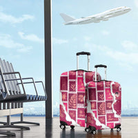 Hawaii Japanese Culture Pink Luggage Cover Spring Cranes Aloha Pattern