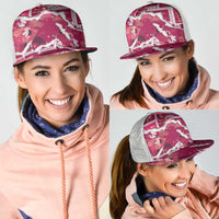 Hawaii Japanese Culture Pink Mesh Trucker Cap Spring Cranes Aloha Pattern