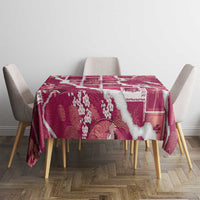 Hawaii Japanese Culture Pink Tablecloth Spring Cranes Aloha Pattern