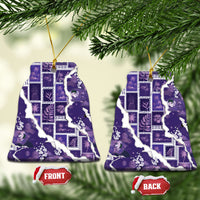 Hawaii Japanese Culture Purple Ceramic Ornament Spring Cranes Aloha Pattern LT01 Bell Flake Purple - Polynesian Pride