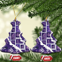 Hawaii Japanese Culture Purple Ceramic Ornament Spring Cranes Aloha Pattern LT01 Christmas Tree Purple - Polynesian Pride