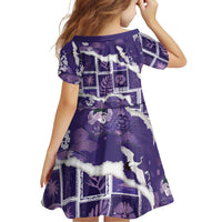 Hawaii Japanese Culture Purple Family Matching Short Sleeve Bodycon Dress and Hawaiian Shirt Spring Cranes Aloha Pattern LT01 - Polynesian Pride