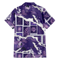 Hawaii Japanese Culture Purple Family Matching Short Sleeve Bodycon Dress and Hawaiian Shirt Spring Cranes Aloha Pattern LT01 - Polynesian Pride