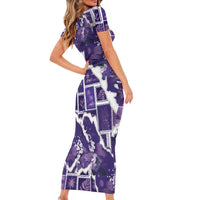 Hawaii Japanese Culture Purple Family Matching Short Sleeve Bodycon Dress and Hawaiian Shirt Spring Cranes Aloha Pattern LT01 - Polynesian Pride